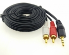 3M Aux Audio Kabel Cinch Klinke 3,5Mm Klinkenstecker Auf 2 R
