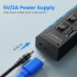 Preview: Usb 7-Port Hub 3.0 Mit Hub-Schaltern Und Usb 7-Port Hub 3.0