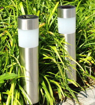 Solarleuchte Solarlampen Garten Set LED Lawn Edelstahl Solar Steck Leuchten