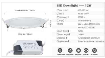 12W Led Einbaustrahler Deckenlampe Einbaustrahler Einbauleuc