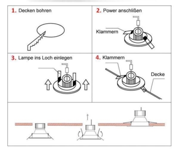 7W Warmweiss Leuchte Led Einbaustrahler Lampe Deckenlampe Ei