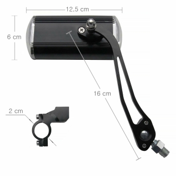 2 Stück Aluminium Velo Rückspiegel Ebike Spiegel Fahrradlenk