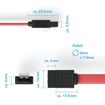 0,3 M Sata Kabel Rot S-Ata 6 Gb/S High Speed Ssd Hdd Datenka