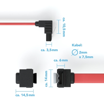 0,3 M Sata Kabel Rot S-Ata 6 Gb/S High Speed Ssd Hdd Datenka