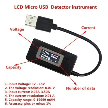 Usb Strommessgerät Spannungsprüfer Amp Volt Spannungsmesser