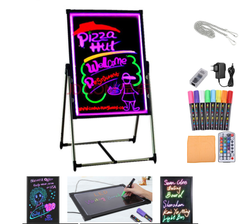 LED Schreibtafel Licht-Tafel Werbetafel Writing Board Reklametafel Neon 50x70 cm 