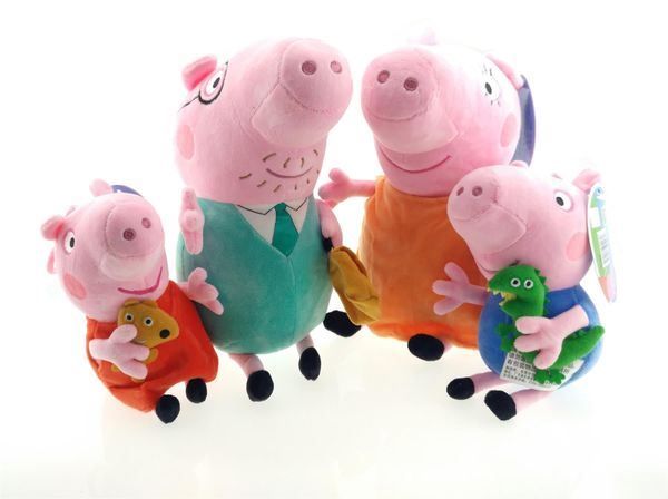 4 Peppa Pig Schweine Peppa Wutz Familie Plüschtiere Plüsch Plush Set Puppe Spiel 