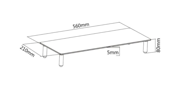 Universal Glas Monitorerhöhung Glas-Ständer 560X210X80Mm Max