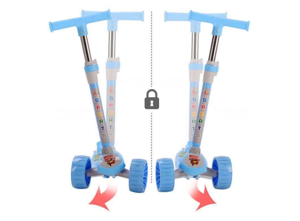Kickboard Scooter mit LED Kinderroller T-Bar Kickboard Kickscooter Kinderroller Cityroller Scooter Pink
