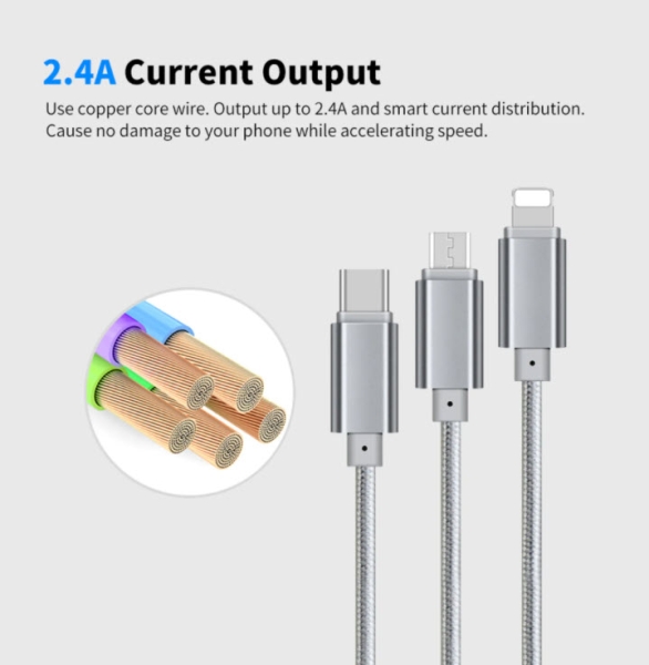 3In1 Ladekabel Lightning/Micro/Usb-Clightning Micro Usb-C Ty