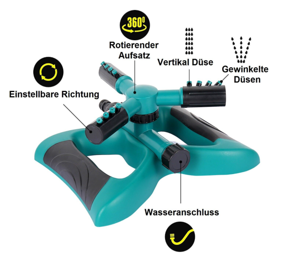 Automatisch 360 Drehbar Sprinkler Automatisch Bewässerung Ze