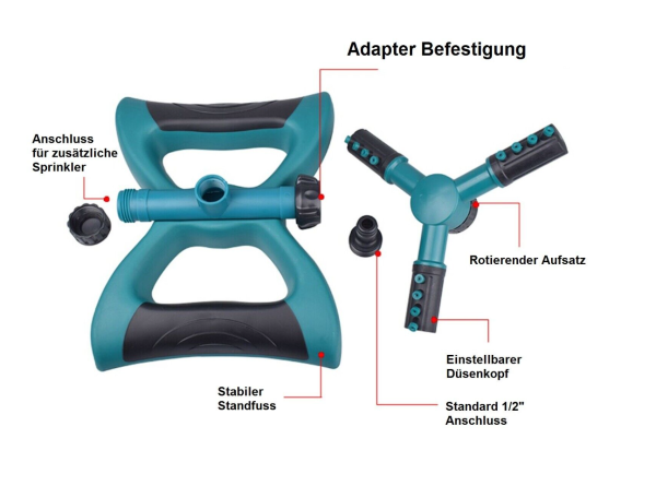 Automatisch 360 Drehbar Sprinkler Automatisch Bewässerung Ze