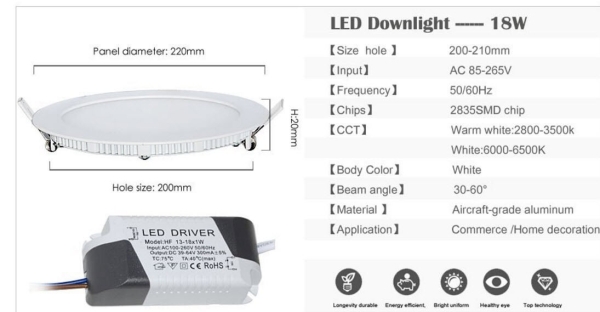 18W Led Einbaustrahler Deckenlampe Einbaustrahler Einbauleuc