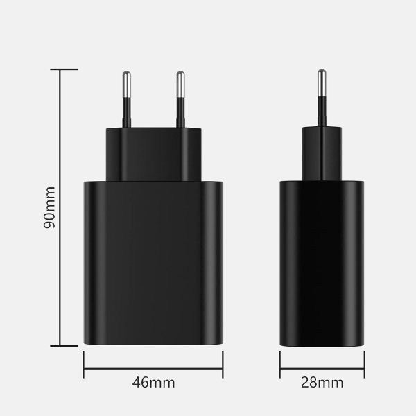 Usb-C-Ladegerät 30W 2 Port Schnelles Typ-C-Wandladegerät Net