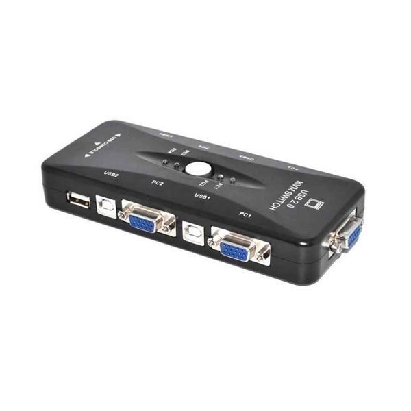 Kvm Switch Box 4 Port Usb 2.0 Plus 4 Vga Usb-Pc-Tastatur-Mau