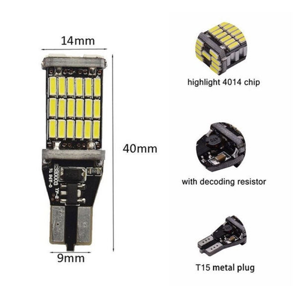 T15 W16W Led 45 Smd Rückfahrlicht T15 W16W Led 45 Smd Rückfa