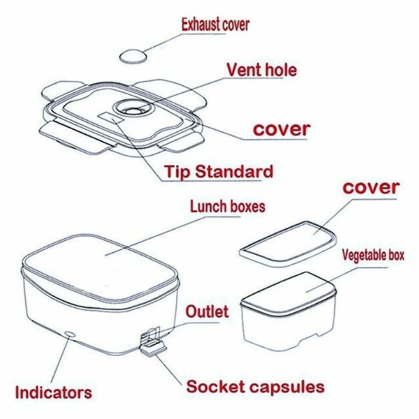 Elektrische Thermo Lunchbox Box 12V/220V Isolierbehälter The