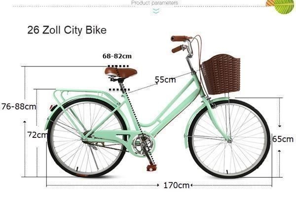 26Zoll Damenvelo Citybike Fahrrad Velocity Bike Mächenfahrra