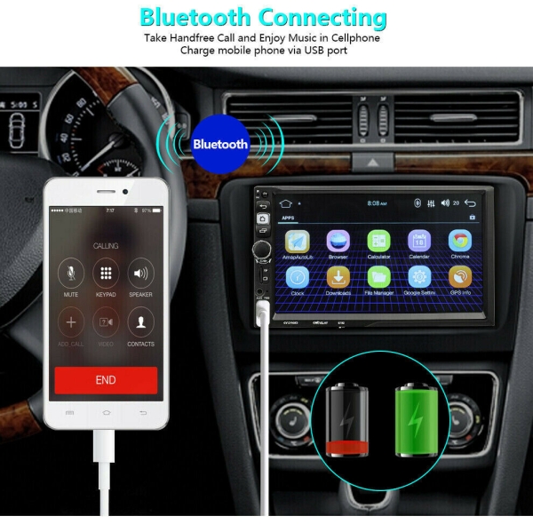 7 "2 Din Auto Bildschirm G P S Android + Kamera Bt Mp5