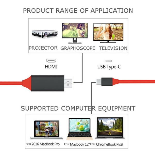 4K Usb 3.1 Typ C Zu Hdmi Kabel Hdtv Tv Adapter Für Macbook S