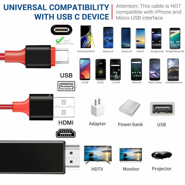 4K Usb 3.1 Typ C Zu Hdmi Kabel Hdtv Tv Adapter Für Macbook S
