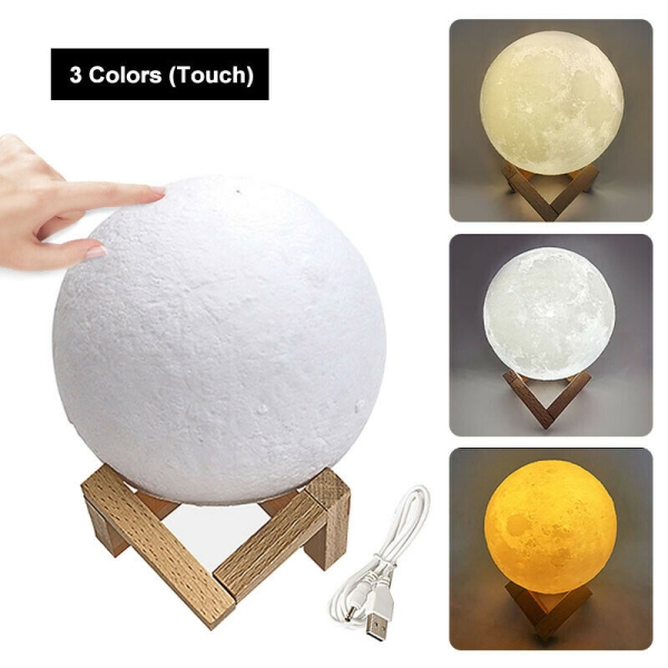 Led Tischleuchte, Nachtlicht, Mondlicht Mond Lampe 3D Touc