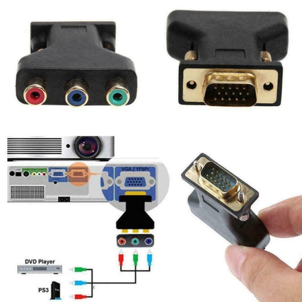 3Rca Rgb Buchse Zu 15 Poliger Vga Komponenten Video Buchsen