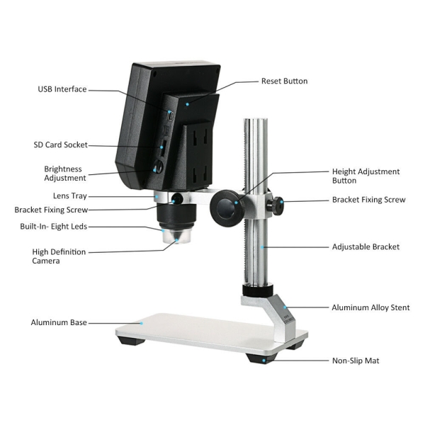 4.3 Zoll Digitales Mikroskop Lupe Endoskop Professional Cam