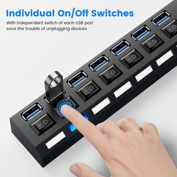 Usb 7-Port Hub 3.0 Mit Hub-Schaltern Und Usb 7-Port Hub 3.0