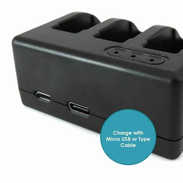 3-Port-Ladegerät Für Gopro Hero 5 / Hero 6 / Hero 7, Ahdbt-5