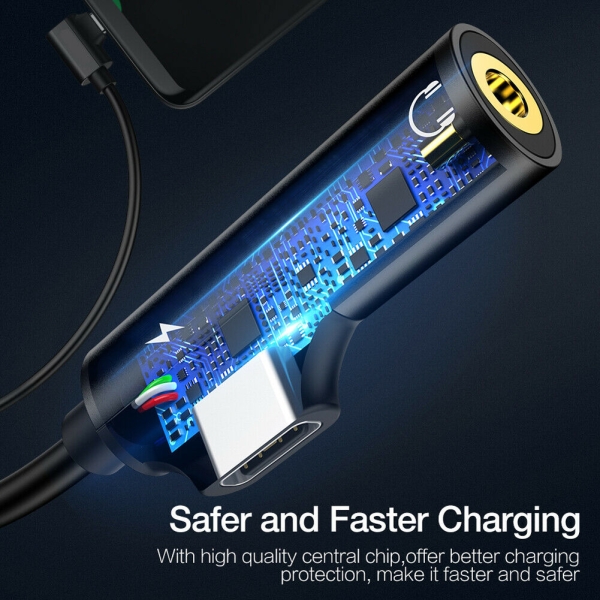 Usb-C Typ C Bis 3,5 Mm Audio-Aux-Kopfhöreranschluss Ladekabe