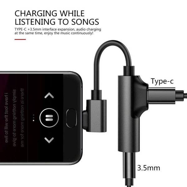 Usb-C Typ C Bis 3,5 Mm Audio-Aux-Kopfhöreranschluss Ladekabe