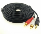 10M Lang Vergolt 3.5Mm Stecker Zu 2 X Rca Kabel (Doppel Phon