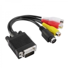 Vga Auf 3 Cinch Rca Rgb Stecker Av Tv Stecker Audio Video Av