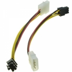 Kabel 4 Pin Molex Zu 6 Pin Pci-Express Pcie Grafikkarte Stro