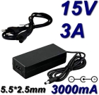 Ac/Dc Power Supply Adapter Ac 100V-240V, Dc 15V 3A Netzteil