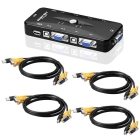 Kvm Switch Box 4 Port Usb 2.0 Plus 4 Vga Usb-Pc-Tastatur-Mau