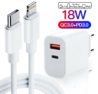 Ladegerät Duo + Kabel Iphone 12 11 X Dual Pd Schnell Netztei